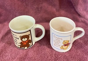 Pre Owned Beautiful Vintage (2) Teddy Bear Coffee Cups/Mugs - Picture 1 of 6