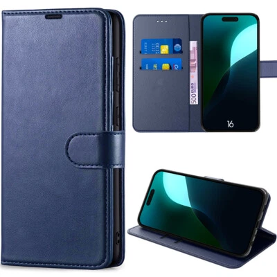 Coque pour iPhone 17 Pro Max, 17 Air, 16 Pro - Protection Portefeuille Cuir PU