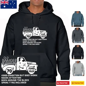 Funny Hoodie Old Banger 70 70th Birthday Funny Hoodies slogan Men's Hoody Fun - Picture 1 of 6