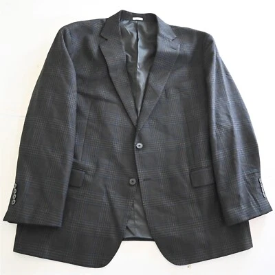 Joseph Abboud Heritage 48R Gray Plaid 100% Wool Blazer Suit Jacket Sport Coat - Image 1 of 4