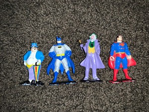 1990 Vtg Ertl DC Comics Super Heroes Figures Batman, Penguin Joker Superman