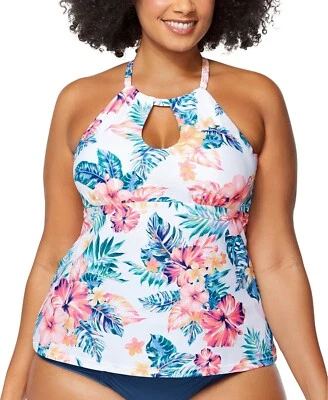 Raisins Curve Plus Size Rosalie Strappy-Back Tankini Top, Size 22W - Изображение 1 из 4