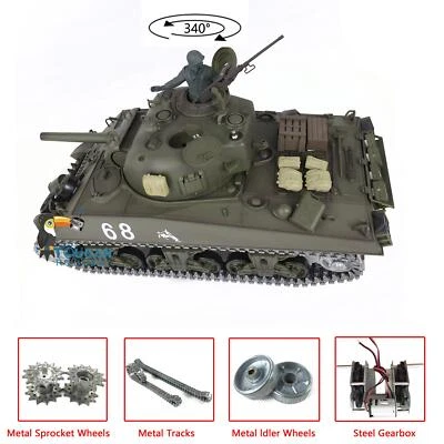 2.4G Henglong 7.0 1/16 M4A3 Sherman 3898 RTR IR BB RC Tank Metal Tracks Sprocket - Image 1 of 4