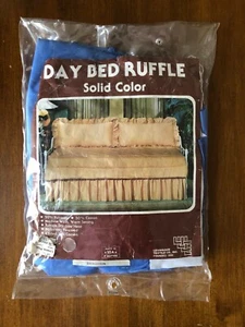 Blue Poly Cotton Daybed Bunkbed Tailored Dust Ruffle Bedskirt 13" Drop NOS - Picture 1 of 7