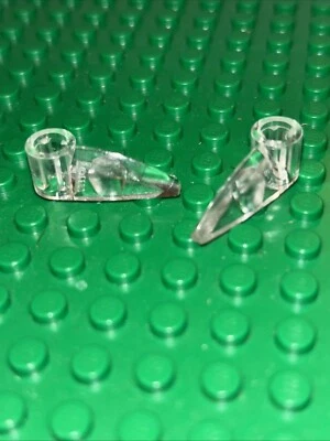LEGO TECHNIC TOOTH 1x3 WITH AXLE HOLE - TRANS CLEAR x 2 / PN 41669 48267 - Image 1 of 3