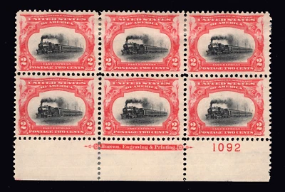 MOMEN: US STAMPS #295 PLATE BLOCK OF 6 MINT OG 3NH/3H LOT #91350 - Image 1 of 2