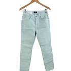 NWT 7 For All Mankind Josefina Jeans Slim Button Fly Mint Green Pastel Sz 25