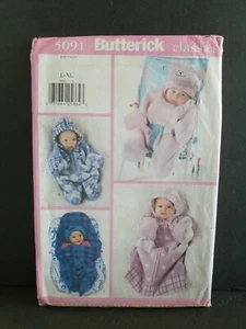 Vtg Butterick #5091 Baby bunting& Hat Size L 22-25 lbs & XL 26-29 lbs, New UC FF - Picture 1 of 3