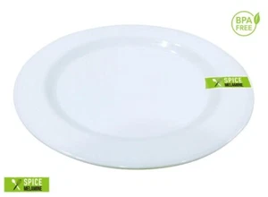 96 X LARGE GLOSSY WHITE MELAMINE ROUND PLATES PLATE PARTY FUNCTION EVENT FD - Picture 1 of 1