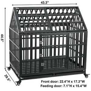 Heavy Duty Dog Cage Crate pet with Roof 43.3"L X 29.5"W X 44.3"H - Picture 1 of 19