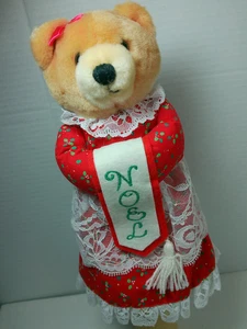 ¿Topper de árbol de Navidad Dakin de colección? Arte popular vacaciones fieltro tela oso muñeca decoración - Imagen 1 de 22