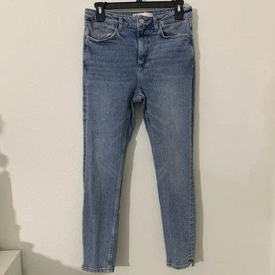 Pantalones de mezclilla para mujer Zara 6 bolsillos ajustados azules Foto 1 de 3