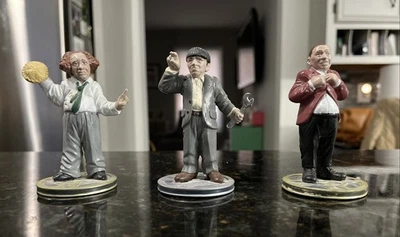 Three Stooges Larry Fine Currly Moe PVC Figura Figura Carrete Película 1992 NMP (3) Foto 1 de 4