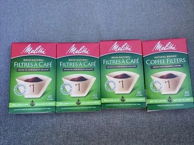 Filtros de café de papel cono Melitta Premium #1, marrón natural, 40 unidades - paquete de 4 Foto 1 de 4