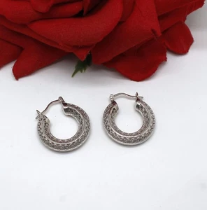 Sterling Silver TJR Ornate Hoops NWOT JTV Pierced Earrings 8.89g Cat RESCUE - Picture 1 of 2