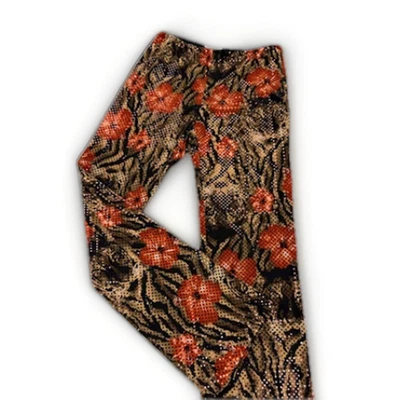 Cache VTG 90s Y2K Metallic Jungle Pants Tiger Floral 10 NWT Festival Coachella - Image 1 of 4
