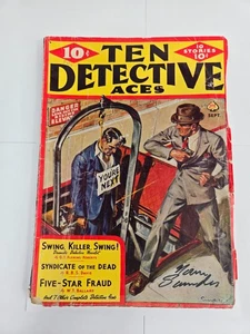 Zehn Detective Asse Zellstoff Magazin September 1939 - signiert von Norman Saunders - Bild 1 von 10