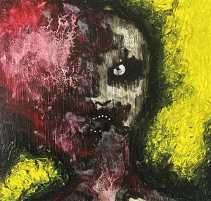“Melting” original horror art watercolour, gouache & acrylic paint - Picture 1 of 2