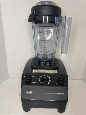 Batidora Vitamix Super 5000 VM0103 con envase y tapa de 32 oz probada funciona negra Foto 1 de 4