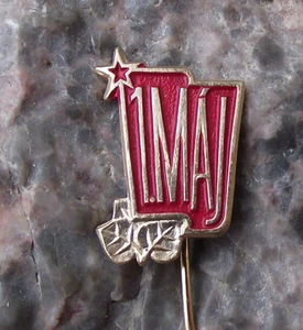 Vintage Czechoslovakia Mayday 1st May Day Spring Celebrations Flag Pin Badge - Picture 1 of 2