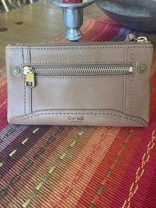 The Sak Tan Leather Bifold Wallet Decorative Stitches Accent - Picture 1 of 16