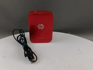 HP Sprocket Bluetooth Photo Printer Red Z3Z93A 80001 With Charge Cable - Picture 1 of 15
