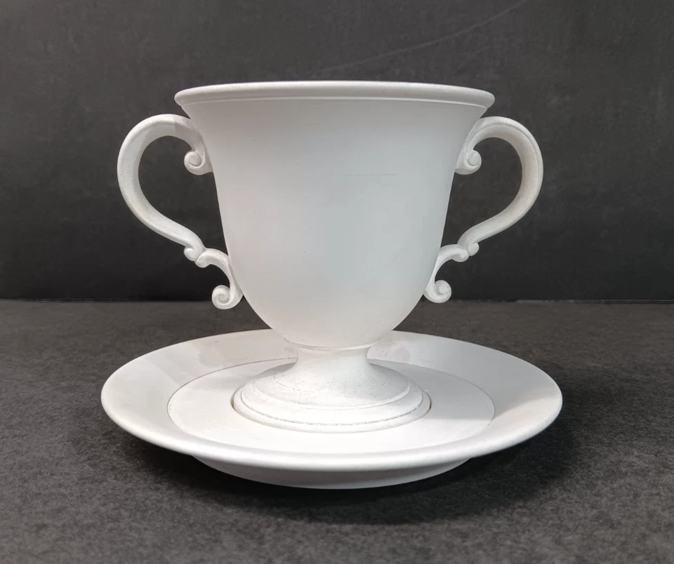 Antique Wedgwood Whiteware Lemonade (?) Cup & Saucer  Trembleuse Form - Image 1 of 4
