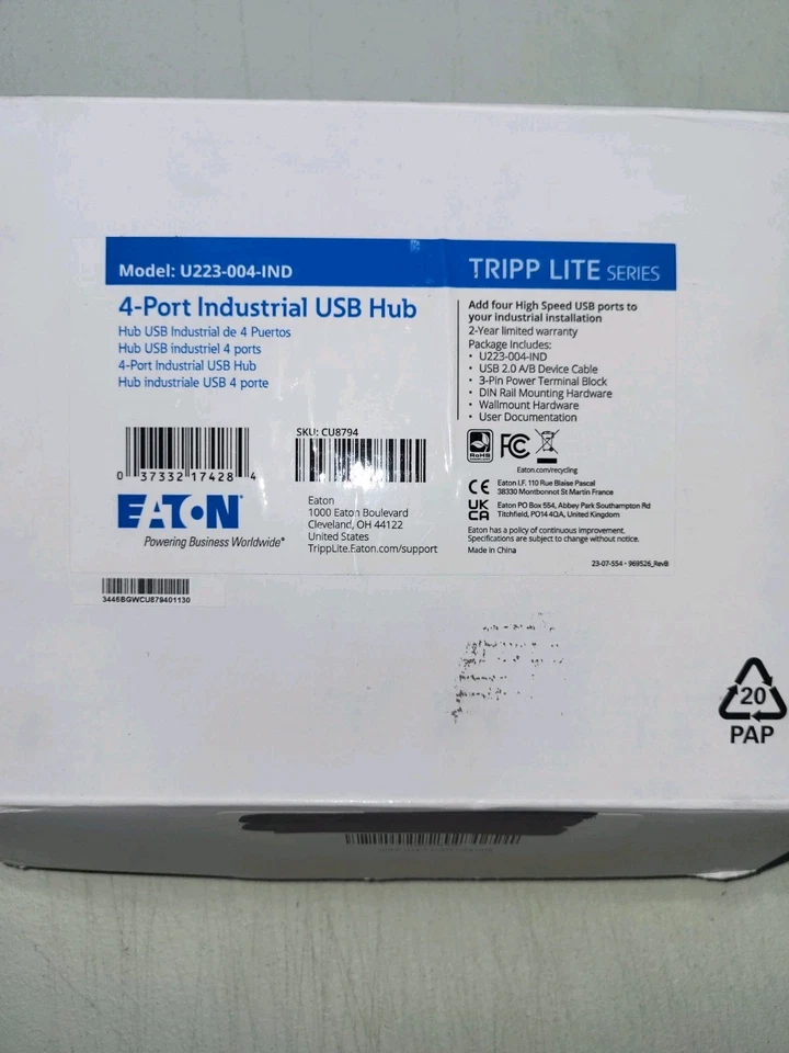 Eaton Tripp Lite 4-Port Industrial USB Hub U223-004-IND - Image 1 of 4