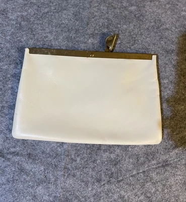 Bolso sin asas vintage ETRA hueso marco dorado bolso de noche-retro de mediados de siglo Foto 1 de 4