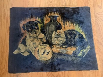 "Alfombra tapiz vintage para colgar en la pared 24"" X 19"" decoración de mesa" Foto 1 de 4