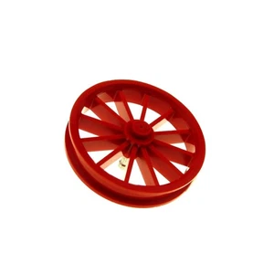 1x Lego Rad Felge Speiche rot 43 mm groß Auto Pin silbern Kutsche Oldtimer 35 - Picture 1 of 1