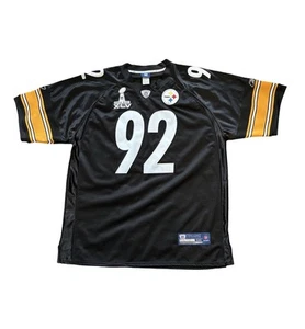 Pittsburgh Steelers James Harrison #92 Black Jersey Super Bowl XLV Men’s Size 56 - Picture 1 of 15