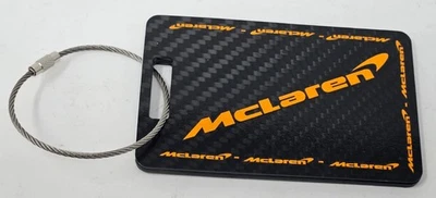 EXOTIC CARBON FIBER McLaren Volcano Orange Text Carbon Fiber Luggage Tag