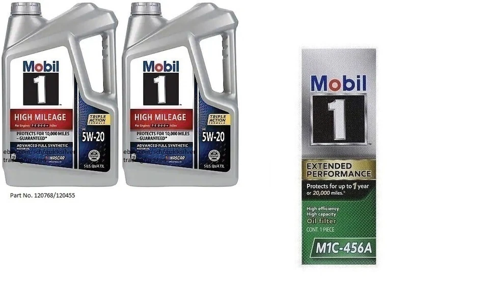 Mobil1 M1C-456A Engine Oil Filter & 10 Quarts Mobil1 5W20 Full Syn H/M Motor Oil - Image 1 of 1