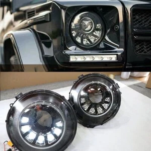 Black LED DRL Headlignt Fits for Benz G Class W463 G500 G55 G63 G65 2007-2018 - Imagen 1 de 6
