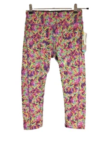 Unicorn Lularoe Floral Tribal Purple Blue Jade Capri Workout Leggings Sz XS NWT - Picture 1 of 6