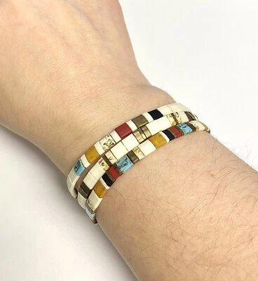 Pulsera Miyuki Tila Beach boho azulejo de vidrio japonés apilable mínimo EE. UU. Foto 1 de 4