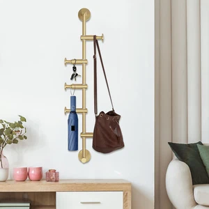 Perchero vertical montado en la pared con 5 ganchos giratorios ajustables de 180° - Imagen 1 de 19