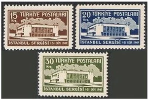 Turkey 1000-1002, MNH. Michel 1241-1243. Istanbul Fair, 1949. Building. - Picture 1 of 1