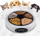 Lentek 5 Meal Automatic Cat Feeder, Dish with Voice Message, Wet or Dry Pet Foo