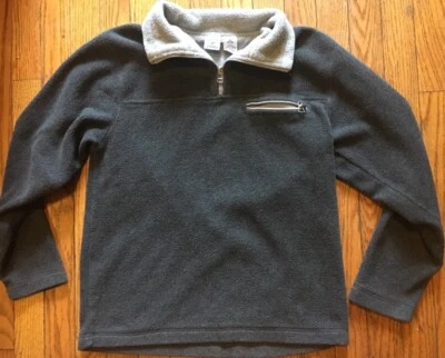 Greendog Boy's L/S Gray Pullover 12-14 Medium Polyester 1/4 Zip Front/Pocket 341 - Image 1 of 4