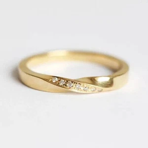 Simulierter Verlobungsring 0,5 kt Rundschliff Diamant 14 kt Gelbgold - Bild 1 von 7