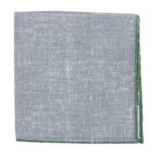 Fiori Di Lusso Gray Solid Linen Pocket Square - 12 3/8" x 12 3/8" (802) - Picture 1 of 4