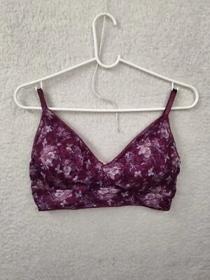 Jessica Simpson Women Large Purple Lace Padded Pull On Bralette - Image 1 of 4