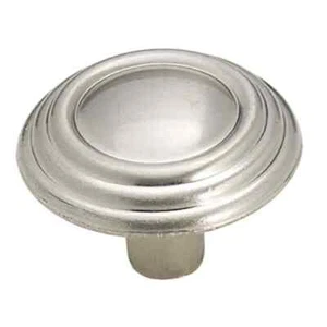 Amerock Brass & Sterling BP1307-G9 Silver Nickel Ringed Cabinet/Drawer Knob Pull - Picture 1 of 6