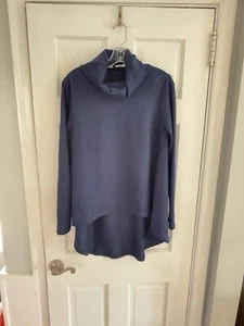 Anthropologie Axyeh Damen Gr. Large Hi Lo Rollkragen blau Top weich Arbeit - Bild 1 von 6