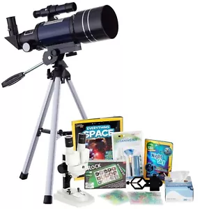 Kids Telescope Space Watcher Series 15-150X 300x70mm Compact Telescope Kit 8 - Picture 1 of 11