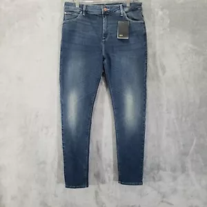 Asos Jeans Damen 34x30 blau Farleigh schmal Hochhaus lässig neu mit Etikett - Bild 1 von 11