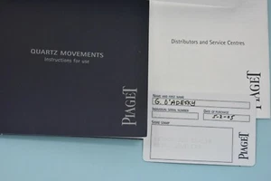 Piaget Quartz Movement Instruction for Use, Warranty Certificate, Mint - Picture 1 of 6