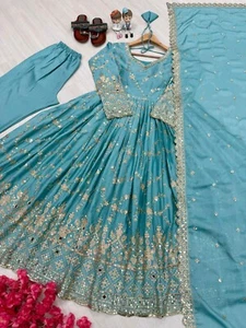 Pakistani Indian Suit Bollywood Designer Salwar Kameez Dress Wedding wear Gown - Picture 1 of 7